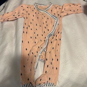 Peach and Navy Kids One Piece